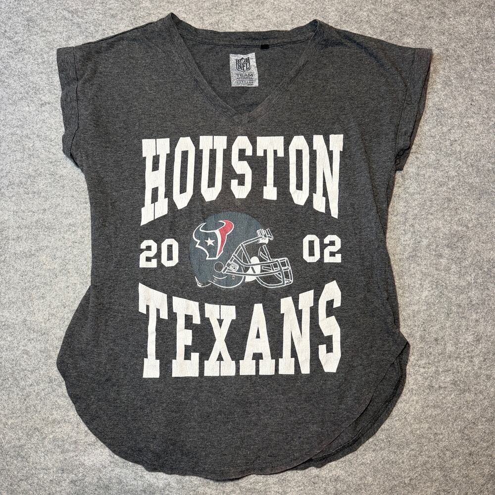 NFL TEAM APPAREL Women's V-Neck T-Shirt M Gray Heather Graphic
